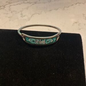 Silver and Turquoise Bangle children Bracelet